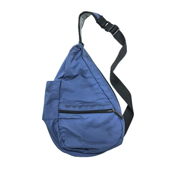 LL Bean Sling Bag Pack Ameribag Blue Nylon Health Backpack - Picture 1 of 9